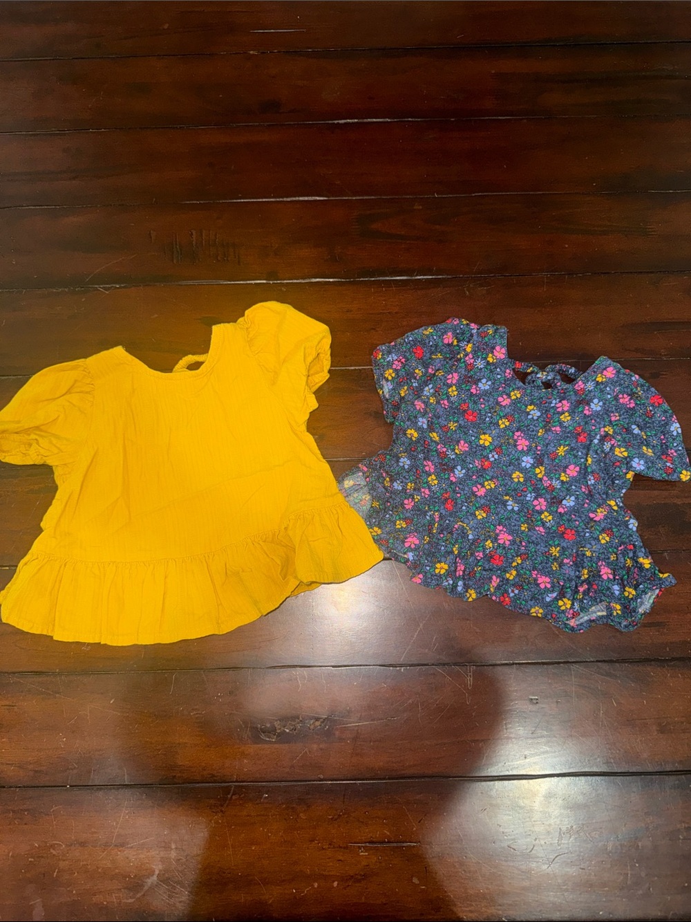 Old Navy Girls Yellow & Floral Peplum Tops